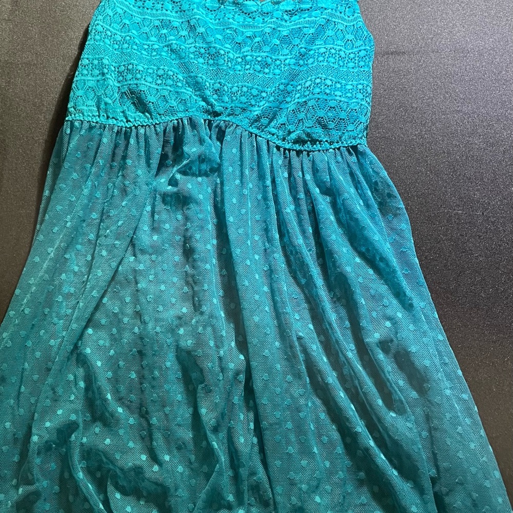 Torrid Teal Lace and Mesh lingerie Dress